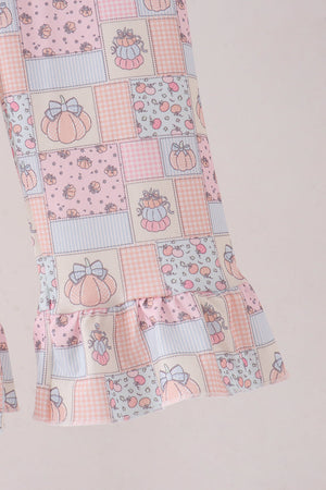 Pink pumpkin ruffle 2pc set