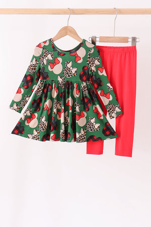 Red character bamboo pants set
