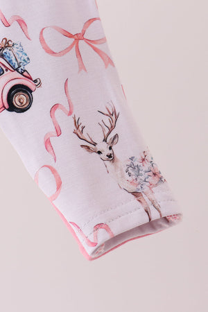 Pink nutcracker bamboo romper