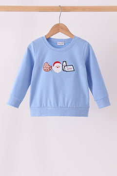 Blue Milk Cookies Embroidery Top
