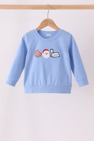 Blue Milk Cookies Embroidery Top