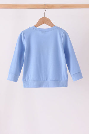 Blue Milk Cookies Embroidery Top