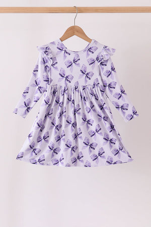 Purple Bow Zip Bamboo Dress
