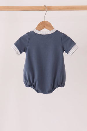 Navy football bow french knot bubble