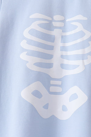 Blue skeleton print pants set