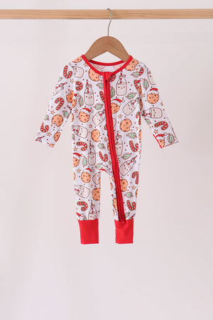 Red milk cookie bamboo romper