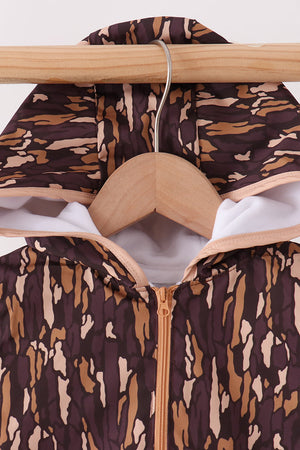 Brown Camouflage Raincoat