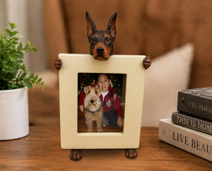 Doberman Red (2 1/2x3 1/2) Small Photo Picture Ceramic Frame from E&S Imports