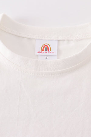 Cream blank basic t-shirt Adult Kids and baby bubble