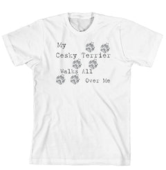 Purple Turtle Gifts - My Cesky Terrier Walks All Over Me T-Shirt