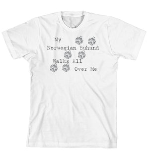 Purple Turtle Gifts - My Norwegian Buhund Walks All Over Me T-Shirt
