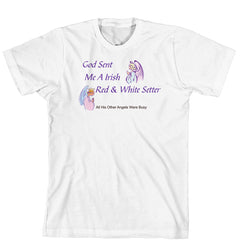 Purple Turtle Gifts - God Sent Me a Irish Red & White Setter T-shirt