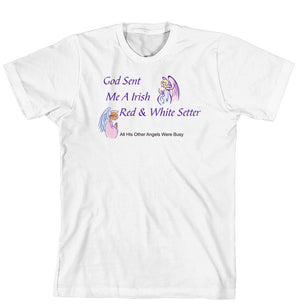 Purple Turtle Gifts - God Sent Me a Irish Red & White Setter T-shirt