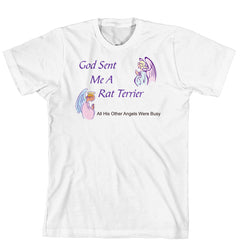 Purple Turtle Gifts - God Sent Me a Rat Terrier T-shirt