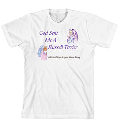 Purple Turtle Gifts - God Sent Me a Russell Terrier T-shirt