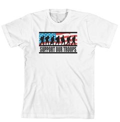 T-Shirt - Support Our Troops Soldiers with flag (170-0048-000)