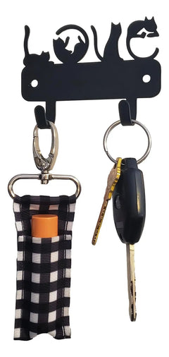 Love Cats Mini Key Rack with 2 Hooks
