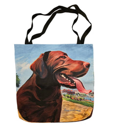 Paws & Whiskers 18in Tote Bag - View From Hill Chocolate Lab