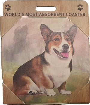 E&S Imports Ceramic Pet Coasters - Welsh Corgi (250-100a)