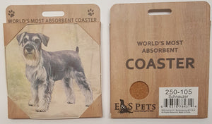 E&S Imports Ceramic Pet Coasters - Schnauzer (Uncropped) (250-105)