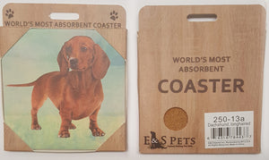E&S Imports Ceramic Pet Coasters - Dachshund (Long Haired) (250-13a)