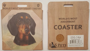 E&S Imports Ceramic Pet Coasters - Dachshund Black (250-14a)