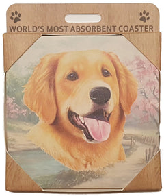 E&S Imports Ceramic Coaster - Golden Retriever (250-15A)