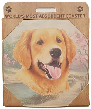 E&S Imports Ceramic Coaster - Golden Retriever (250-15A)
