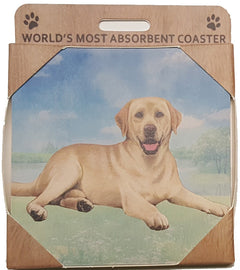 E&S Imports Ceramic Pet Coasters - Yellow Labrador Retriever (250-20)