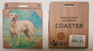 E&S Imports Ceramic Pet Coasters - Labrador Retriever - Yellow (250-20a)