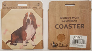 E&S Imports Ceramic Pet Coasters - Basset Hound (250-2)