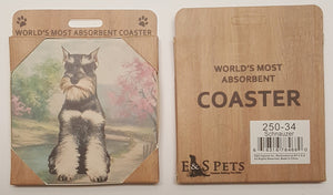 E&S Imports Ceramic Pet Coasters - Schnauzer (250-34)