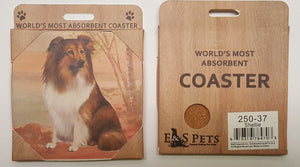 E&S Imports Ceramic Pet Coasters - Shetland Sheep Dog (Sheltie) (250-37)