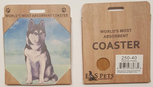 E&S Imports Ceramic Pet Coasters - Siberian Husky (250-40)