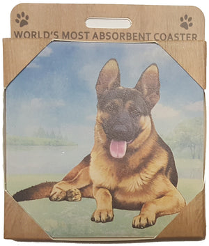 E&S Imports Ceramic Pet Coasters - German Shepherd (250-75)
