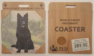 E&S Imports Ceramic Pet Coasters - German Shepherd (Black) (250-75b)