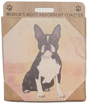 E&S Imports Ceramic Coasters - Boston Terrier (250-76a)