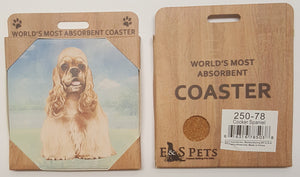 E&S Imports Ceramic Pet Coasters - Cocker Spaniel (250-78)