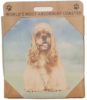 E&S Imports Ceramic Pet Coasters - Cocker Spaniel (250-78)