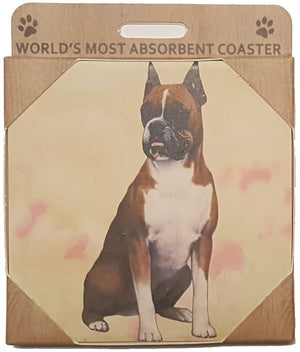 E&S Imports Ceramic Pet Coasters - Boxer, Cropped (250-7)