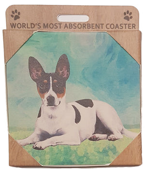 E&S Imports Ceramic Pet Coasters - Rat Terrier (250-92)