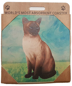 E&S Imports Ceramic Pet Coasters - Siamese Cat (251-7)