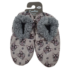 Comfies Pet Lover Slippers-Silver Tabby Cat (282-9B)