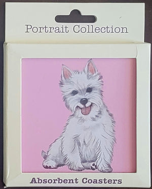 Purple Turtle Gifts Portrait Collection Absorbent Coaster-West Highland Terrier (Westie)