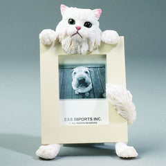 E&S Imports 2.5in x 3.5in Cat Picture Frame - Persian - White (35316-4)