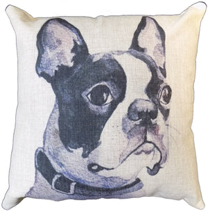 Cotton & Linen Dog Pillow - Boston Terrier (10356)