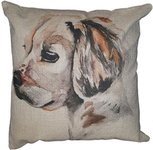 Cotton & Linen Dog Pillow - Golden Retriever (4865) (10361)