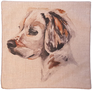 Cotton & Linen Dog Pillow - Golden Retriever (4865) (10361)