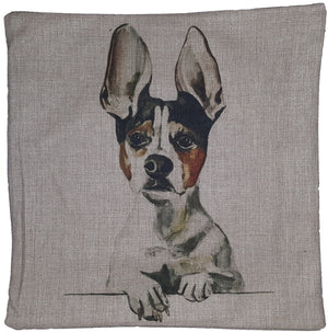 Cotton & Linen Dog Pillow - Jack Russell Terrier (10370)