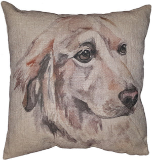 Cotton & Linen Dog Pillow - Golden Retriever (4873) (10365)